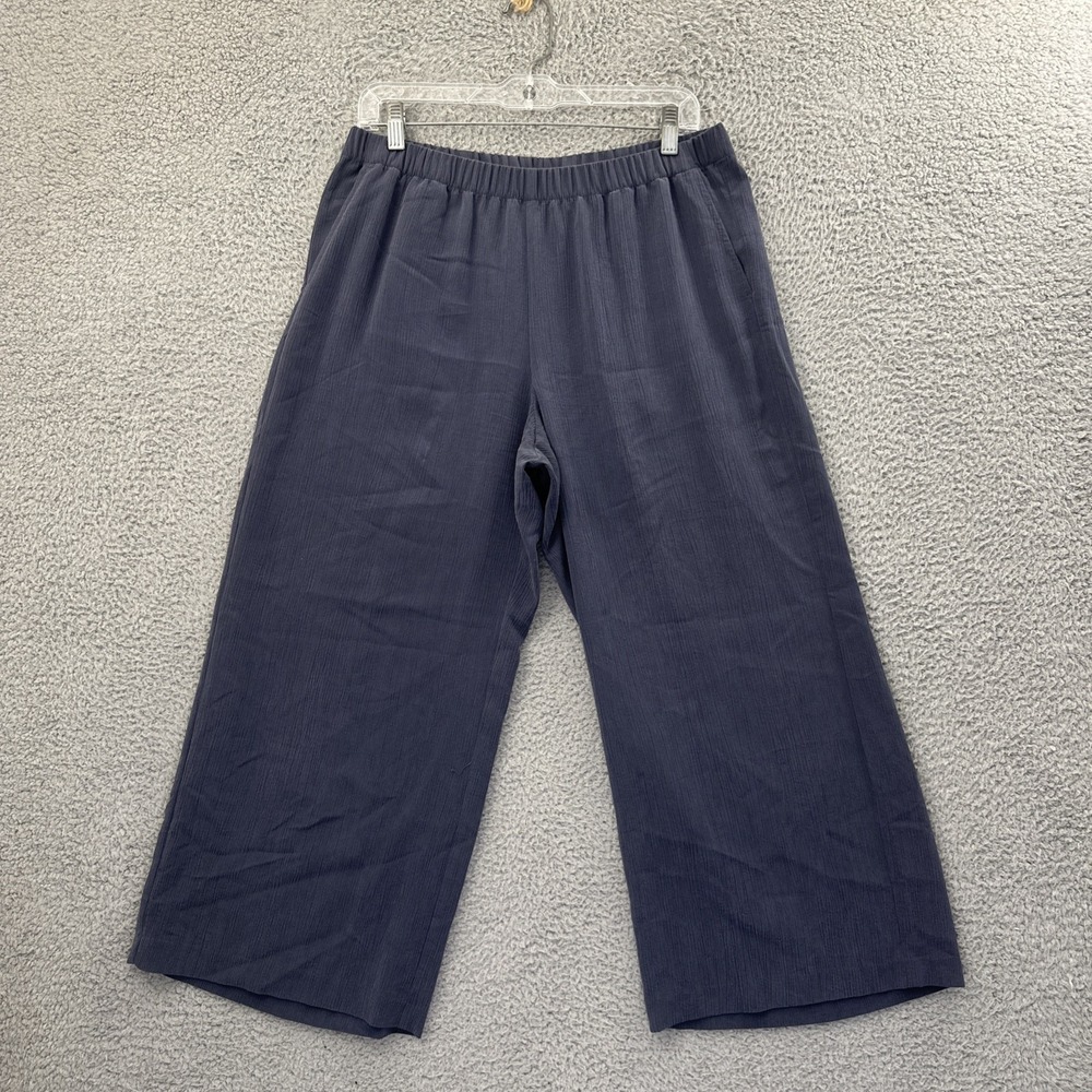 J. Jill‎ PureJill Sand Washed Pants Wide Leg Pull On Lagenlook Boho Women Medium